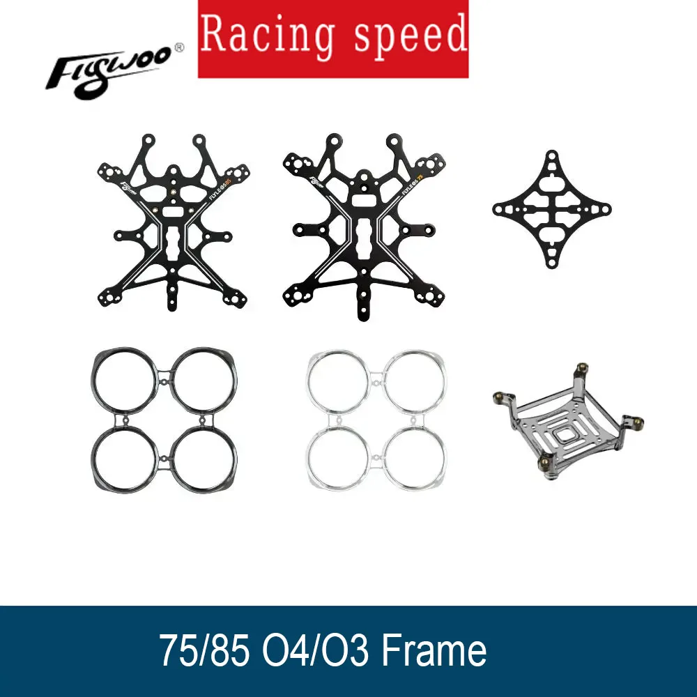 FLYWOO FlyLens 75/85 O4/O3 Kit de accesorios de marco VTX soporte inferior placa de fibra de carbono para piezas de drones FPV Freestyle