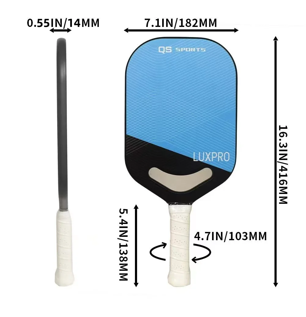 2024 ใหม่ล่าสุดขายร้อน T700 คาร์บอนไฟเบอร์ Pickleball Paddle 14mm Thermoformed Throat Power Air Pickleball Racke ยาวจับ