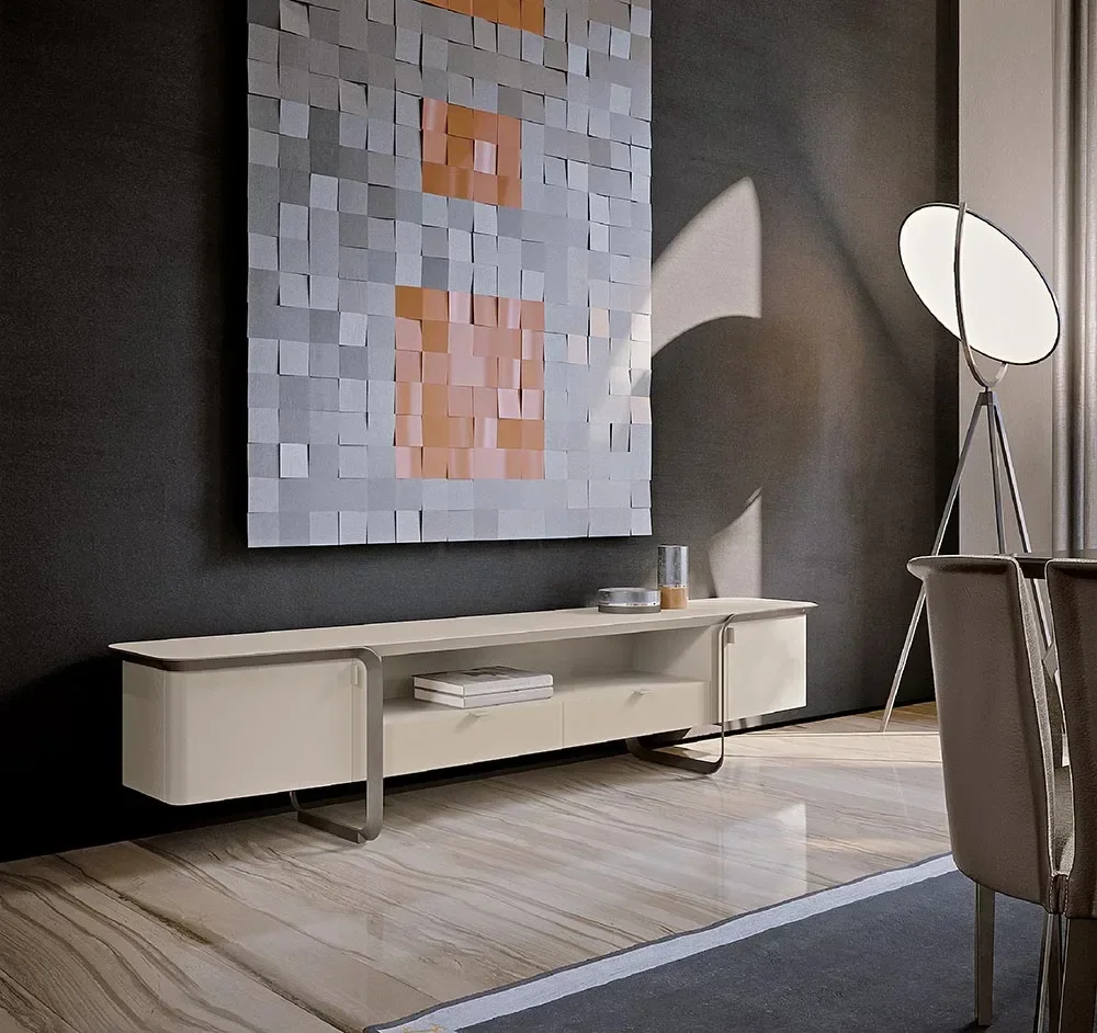 -Aparador nórdico branco de alto brilho, armários para sala de estar, buffet de madeira luxuosa, cômoda moderna para quarto e luxo