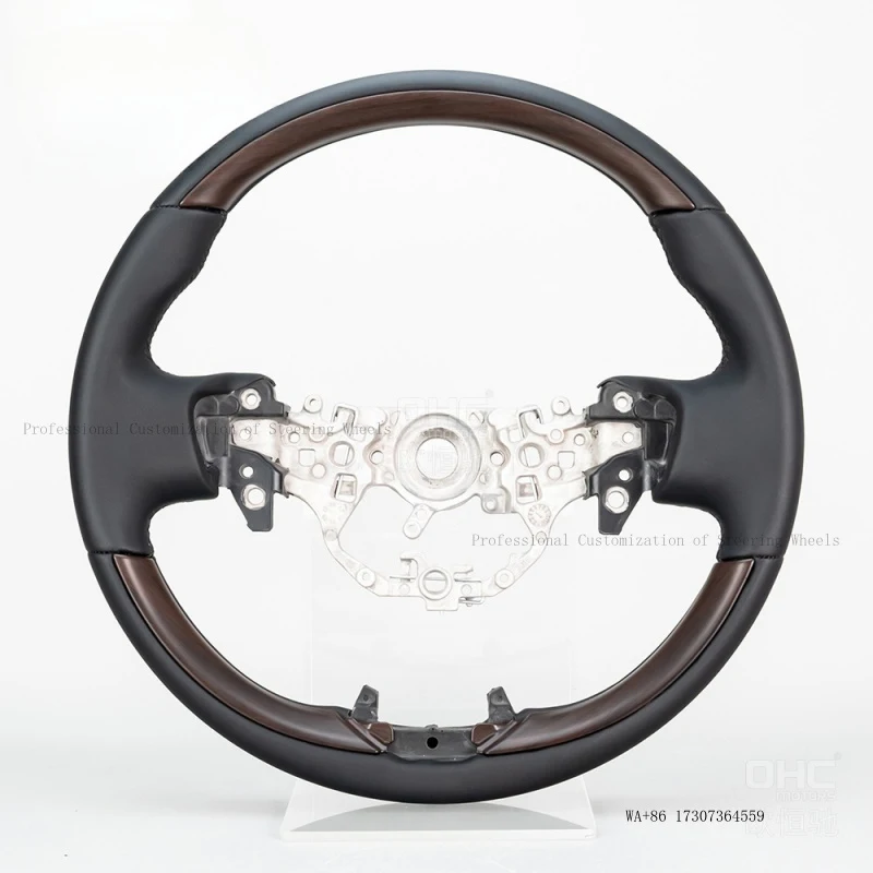 Suitable for 23-24 Toyota Crown, Alphard, Camry, wood-grain flat leather steering wheel universal modification and upgrade