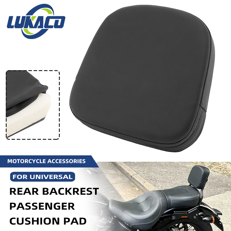 

Fit For Harley Yamaha Honda Suzuki Kawasaki Universal Chopper Cruiser Motorcycle Black Rear Passenger Backrest Cushion Back Pad