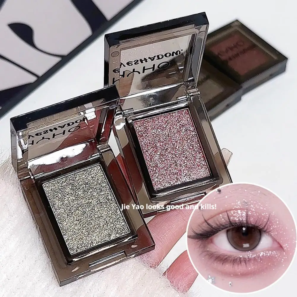 Brokatowy Cień do Powiek Kameleon Mieniąca się Musowa Rozświetlacz Efekt Lodu Perłowa Paleta Pudrowy Cień do Powiek Fioletowy I9G8