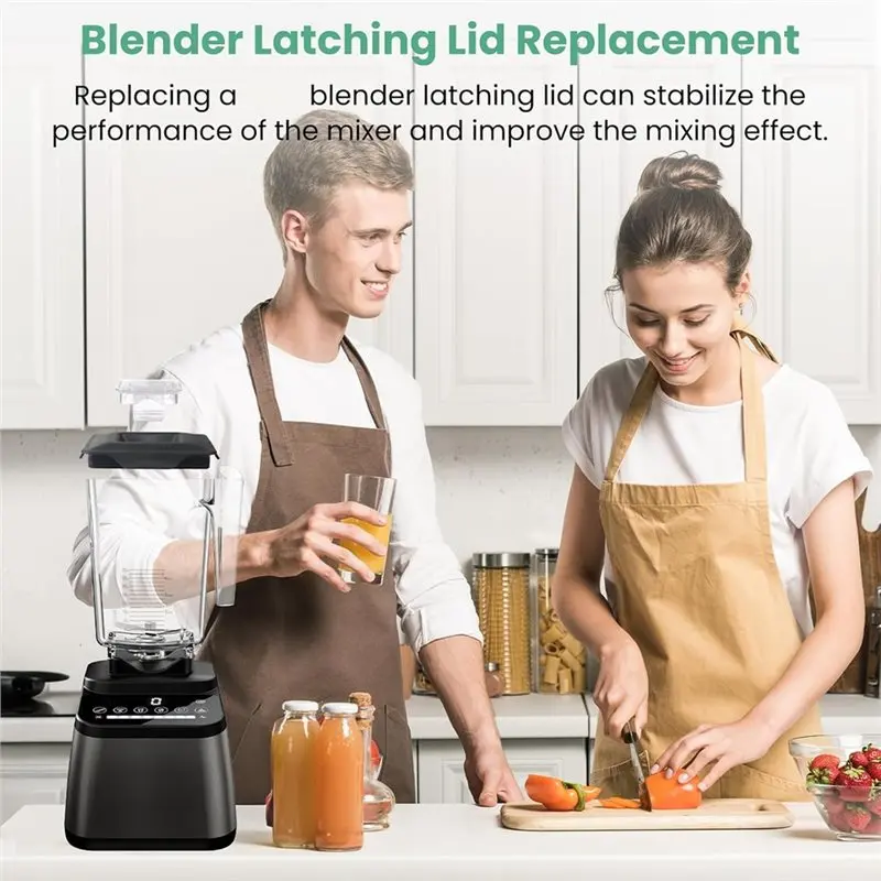 Efficient-For Blendtec Wildside+ Fourside For Side Jars 40-310 Blender Replacement Top Lid Vented Latching Cover With Center Cap
