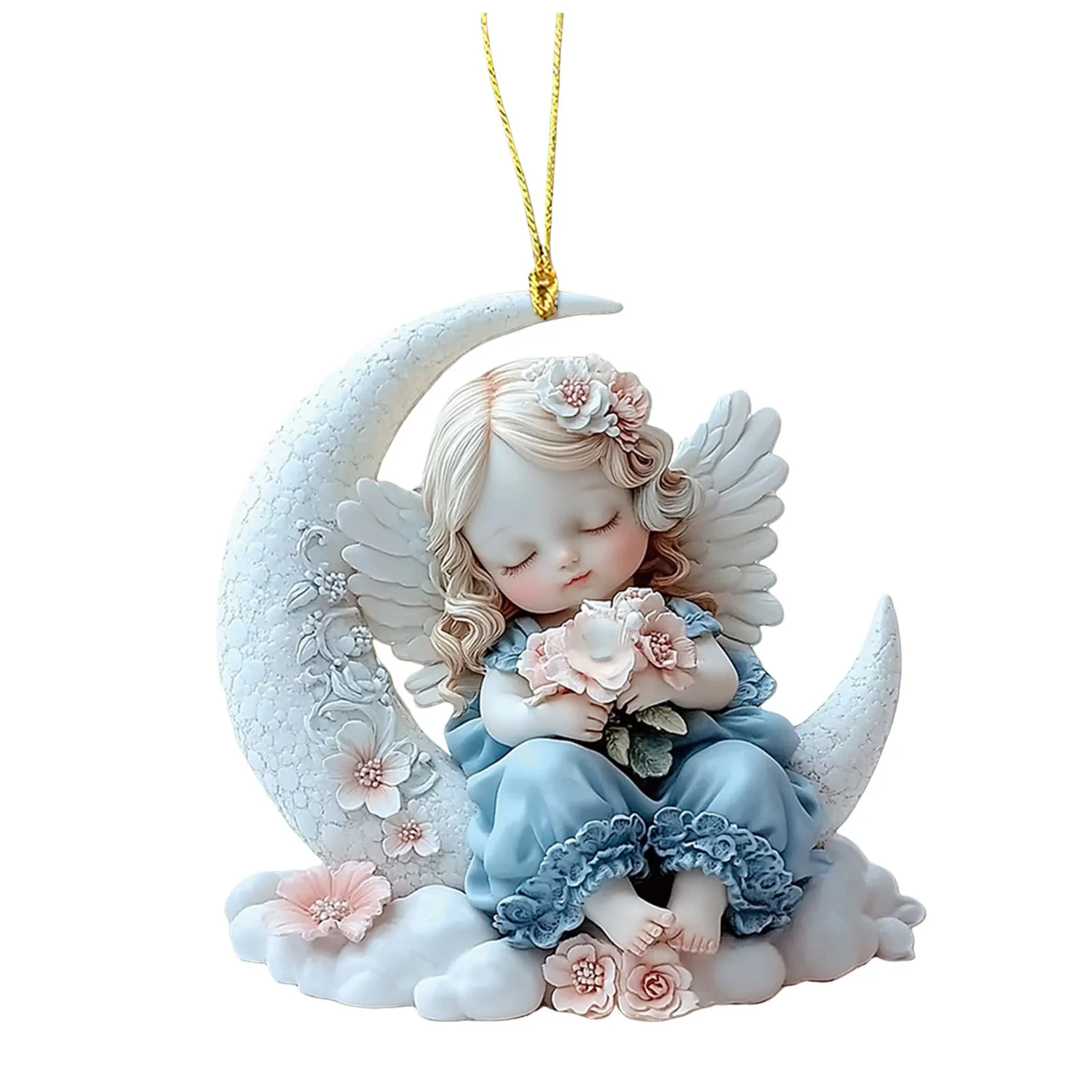 Baby With 2D Flat Acrylic Keychain Car Rearview Accessory Backpack Hanging Beaded Garland Decorations Christmas