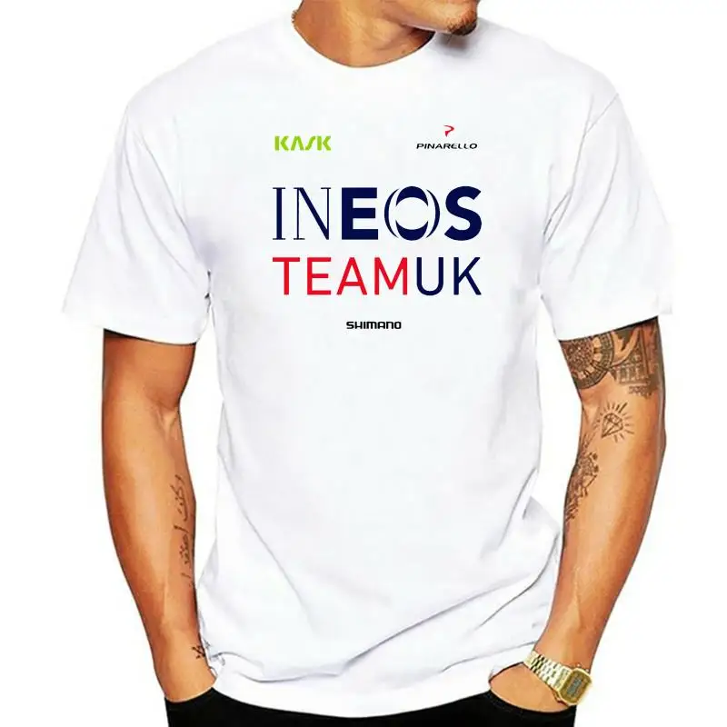 Ineos Team Cycling Fan T Shirt White Retro Tee Shirt New Fashion Design