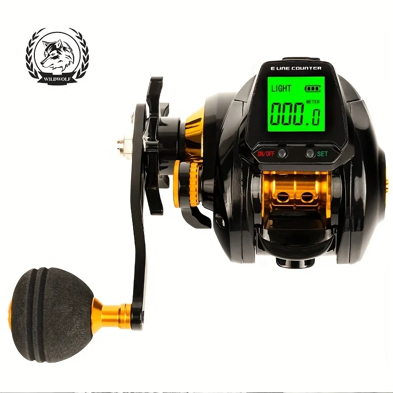 Electronic Counting Fishing Reel Background Light 10 kg Brake Force 7.2 Speed Ratio 5+1 Bearing USB Charging