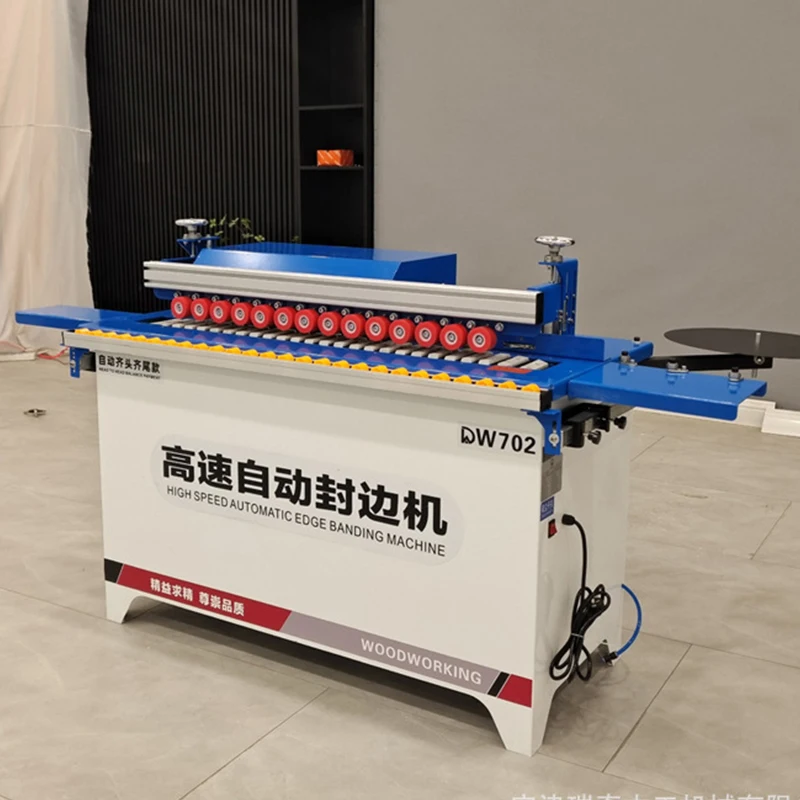 DW702 Automatic Wood Edge Banding Machine High Speed Edgebander Straight Curve Hemming Machine Double-Sided Trimming Polishing