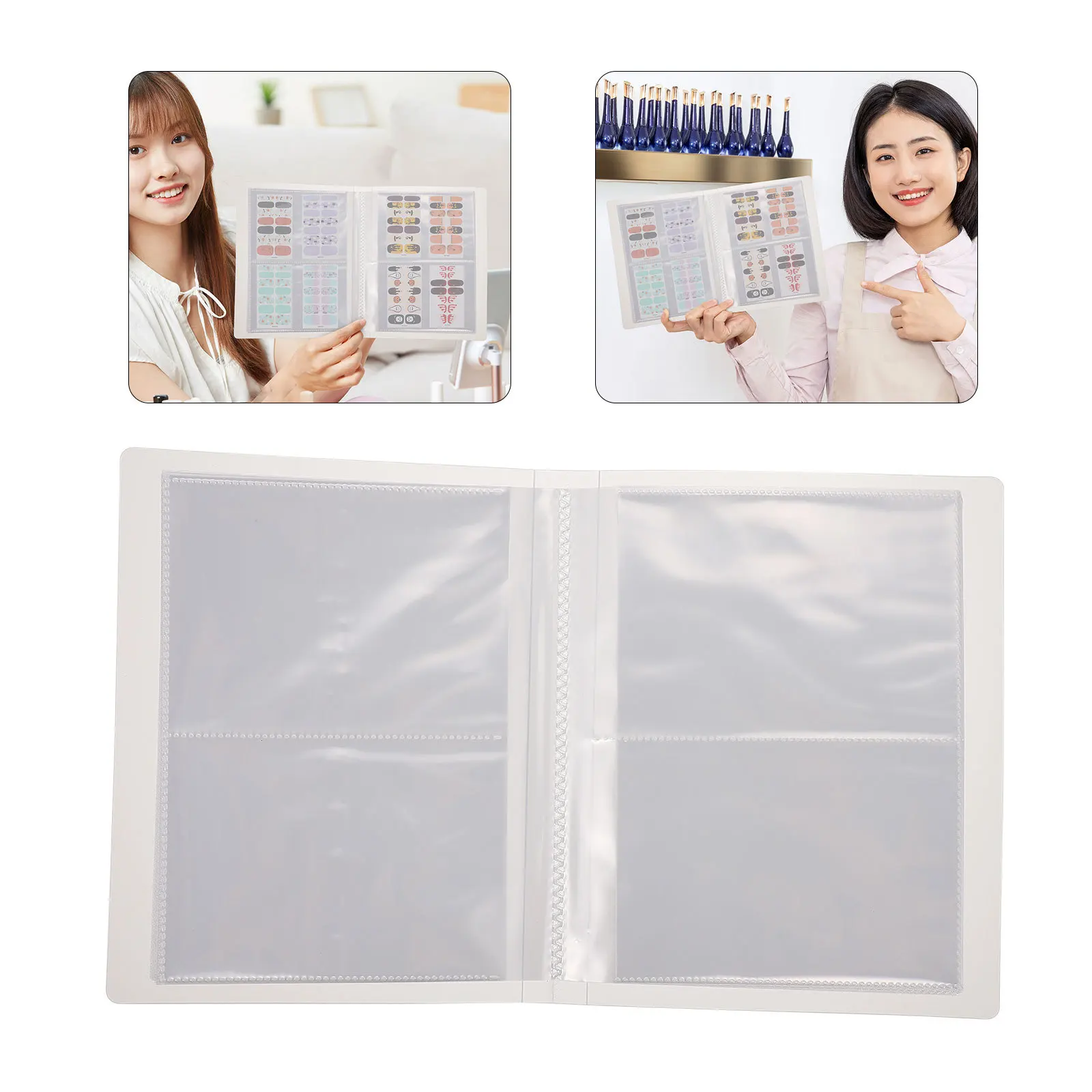 

1Pcs Nail Art Sticker Storage Book Thick PVC Manicure Sticker Organizer Holder Display Album for Collectors