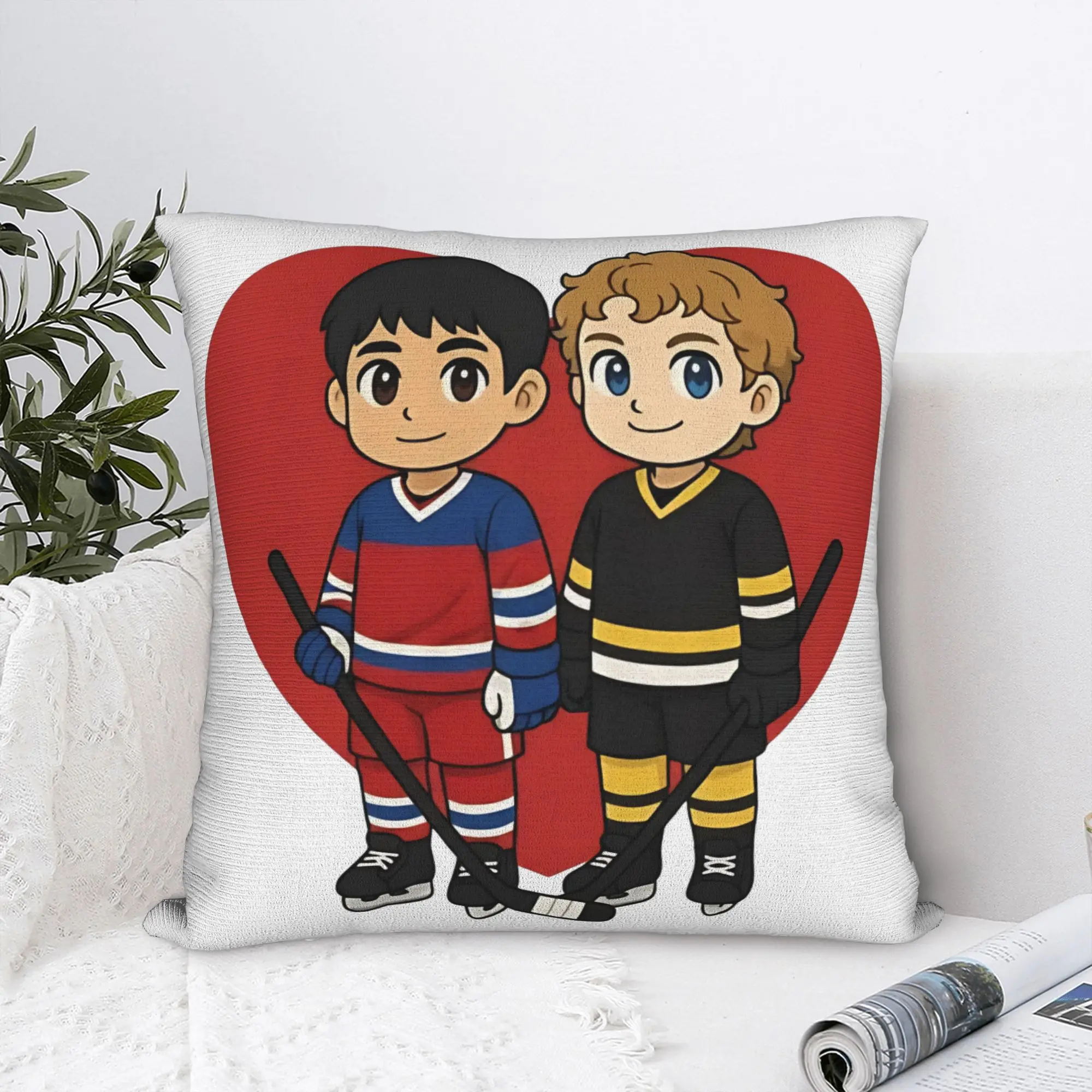 Shane Hollander & Ilya Rozanov Pillowcase Cushion Cover Decorative Heated Rivalry Throw Pillow Case Cover Home Zippered 40*40cm