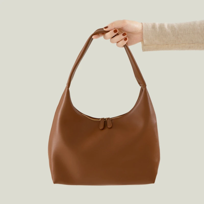 

Korean Shoulder Bag Women Soft Leather Underarm Purse Trendy Minimalist handbags