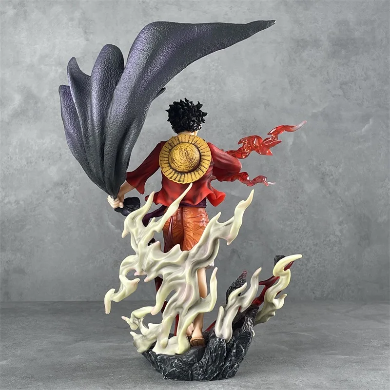 New 28cm Anime One Piece Luffy Figure Color Of Armament Gk Haki Four Emperors Statue Pvc Action Figurine Collection Model Toy