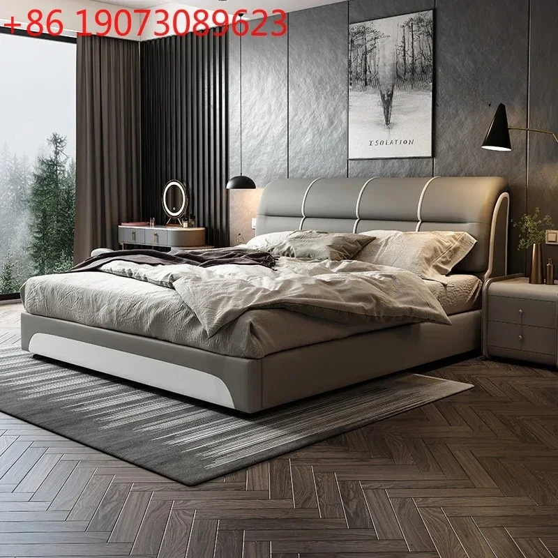 Leather Bed Modern …