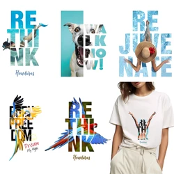 Fashion animal letter creative stickers DIY clothing accessories T-shirt shirt decoration iron patch DTF heat transfer printing