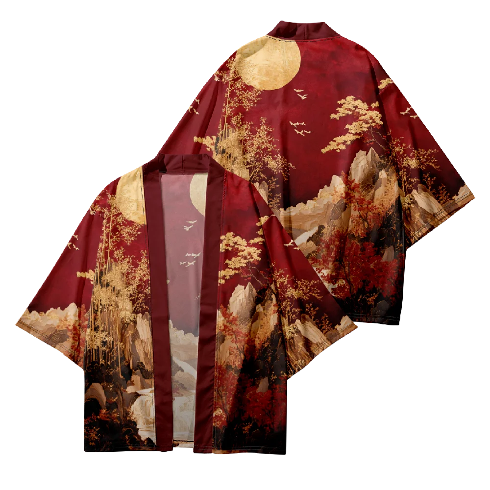 كيمونو ياباني رجل خمر الزهور طباعة قميص الملابس Harajuku سترة للرجال التقليدية هاوري كيمونو النساء #6