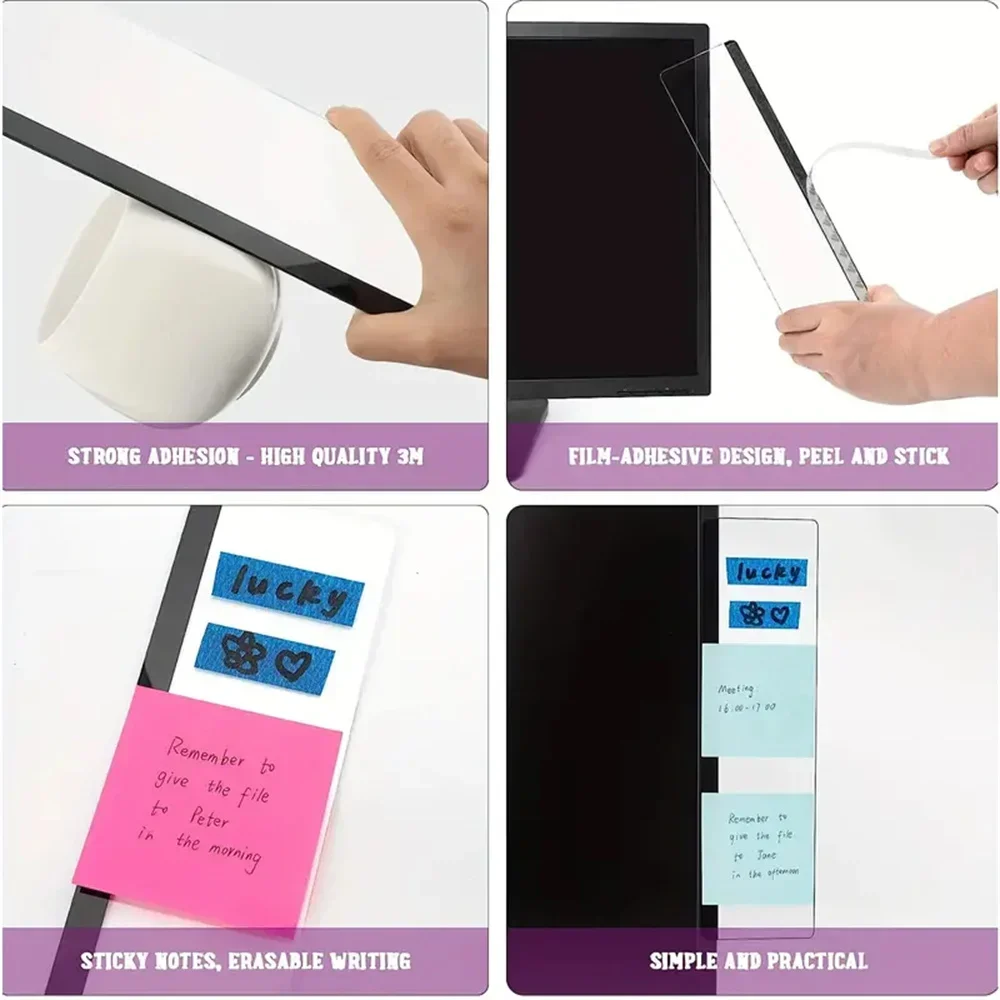 1PCS Left/Right Monitor Memo Board Clip - Streamline Workspace, Enhance Decor with Durable Note Holder for Home & Office