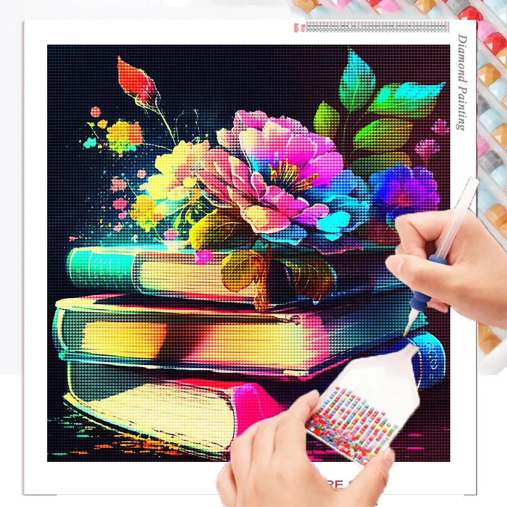 FIYO 5D Diamond Embroidery Flower Painting Landscape DIY Full Square Round Mosaic Magic Book Creative Hobbies Wall Decor