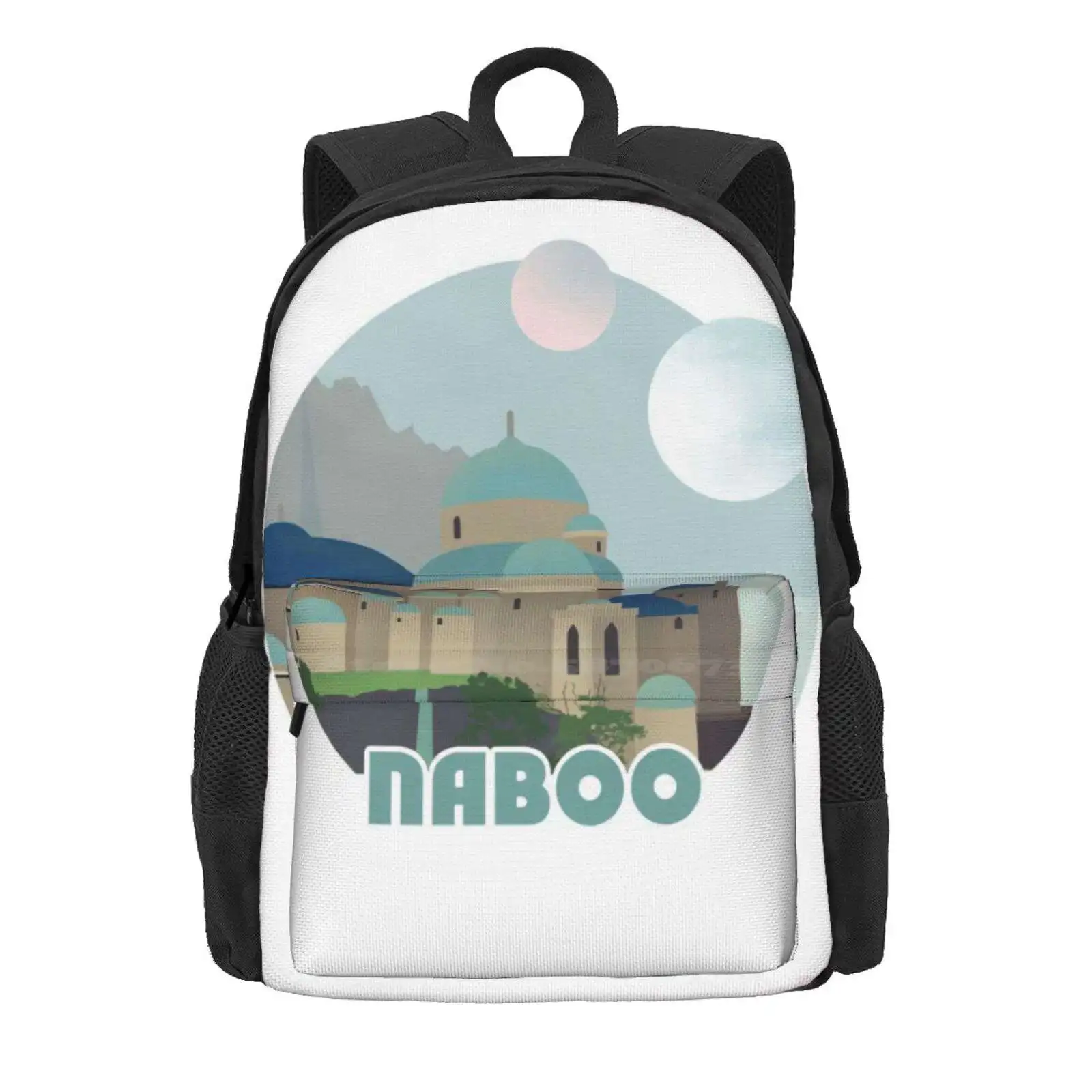 Naboo Retro Travel Poster Hot Sale Schoolbag Backpack Fashion Bags Naboo Retro Travel Geek Jedi