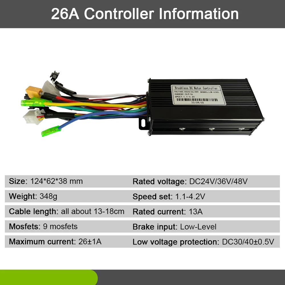 JN 17A 26A 30A Three-Mode Sine Wave Controller with JN V889 LCD Display Use for 36V 48V 250W-1000W Motor Conversion Parts