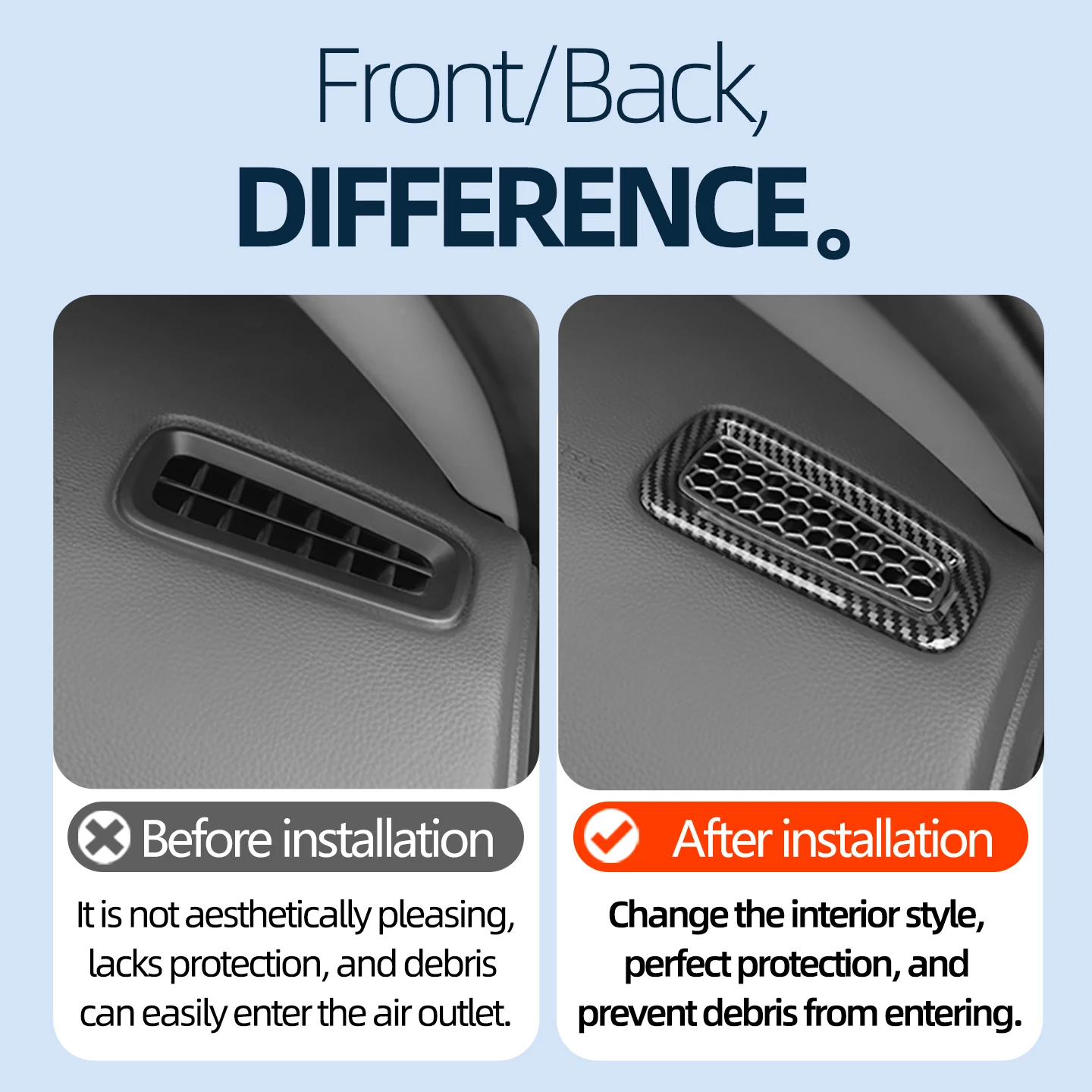 لهوندا 2022-2025 11th سيفيك سيدان/هاتشباك/LX/EX/Sport/Touring/Si/Type-R ملصق مزخرفة لمنفذ هواء لوحة القيادة #2