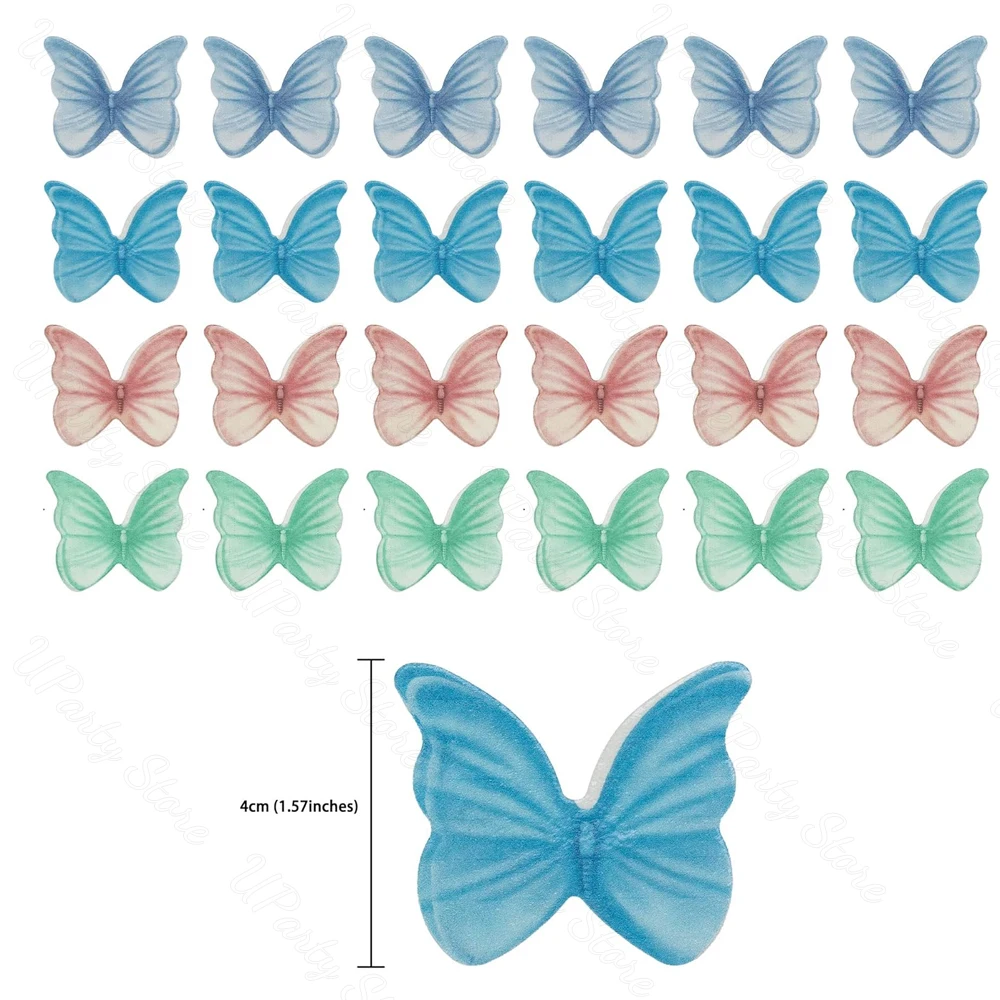 48 Stück lila Schmetterling Kuchen Dekoration bunte 3D Schmetterlinge Cupcake Topper für Geburtstag Hochzeit Schmetterling Kuchen Dekor Versorgung – Detail 10