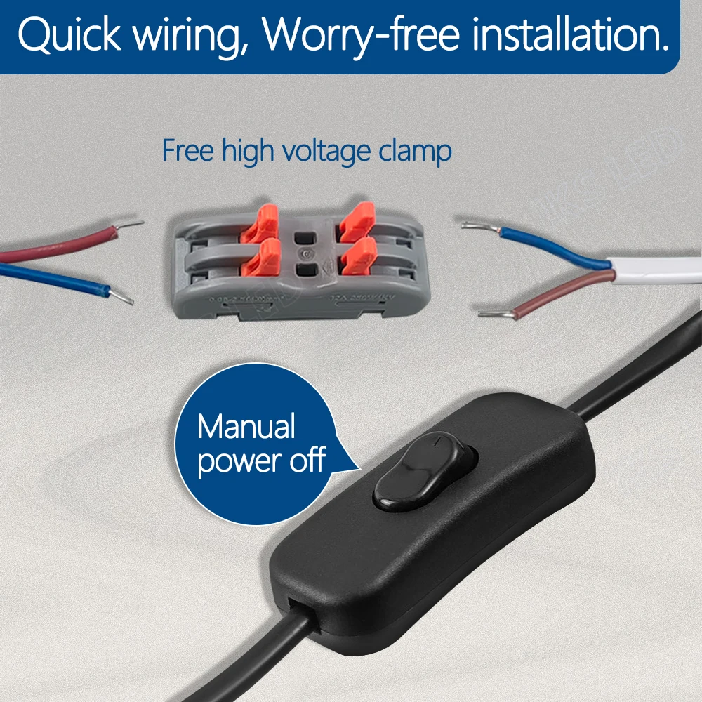 1.8M EU/US Plug 220V Electricity Wire LED Dimmer Switch Cable Light Modulator Lamp Line Dimmer Controller for Table Lamp