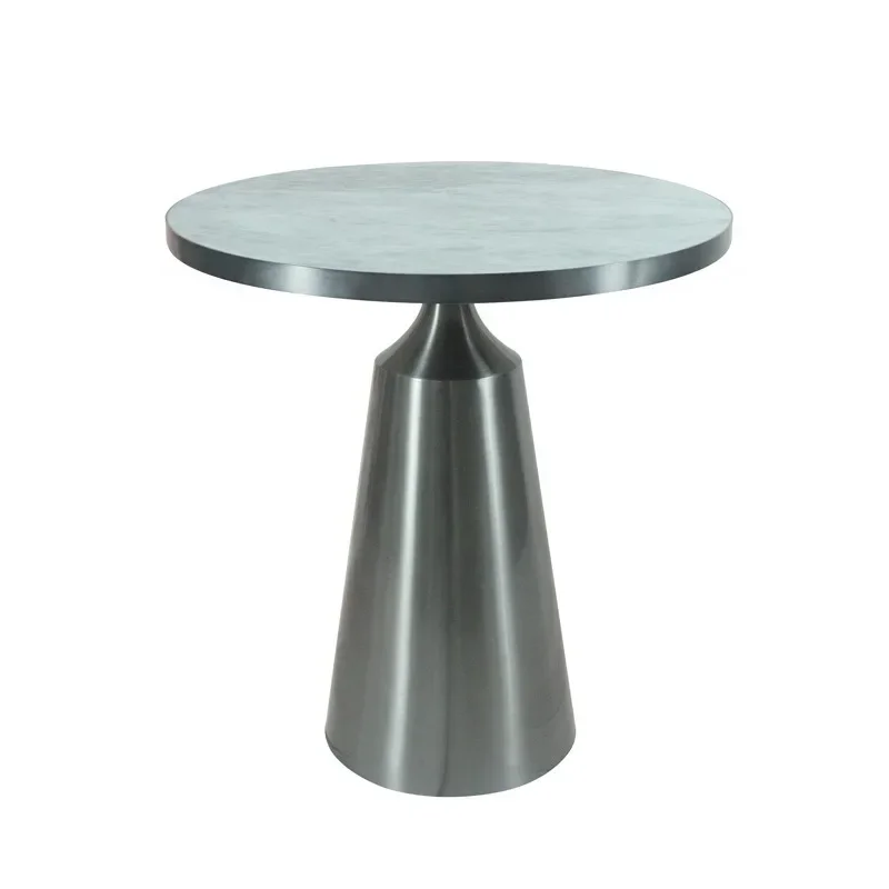 Black stainless steel tapered dining table, negotiation table, hotel room matching table