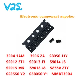 S8050 SS8050 S9012 S9013 S9014 S9015 S8550 SS8550 S9018 3906 MMBT3904 SOT23-3 IC, 100% novo, 50pcs