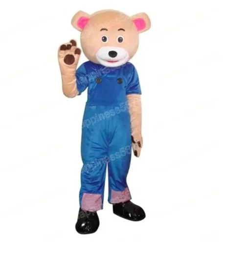 

New Adult Hot Sale Foam Blue Pants Bear Fancy Cartoon Mascot Costume Plush Christmas Fancy Dress Halloween Mascot Costume
