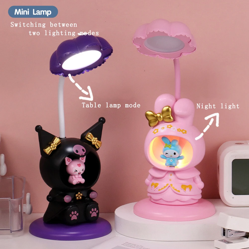 Kuromi Led Desk Lamp With Pencil Sharpener Foldable Light Cute Desk Lamp Usb Recharge Light Gift From Classmates