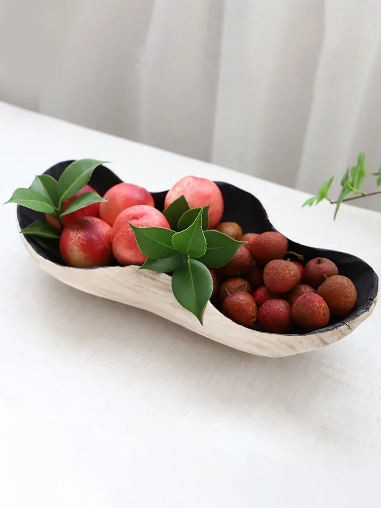 Cloud Shape Creative Solid Wood Fruit Tray Household Coffee Table Snack Tray Decoration Wooden Vintage Fruit Basket Storage