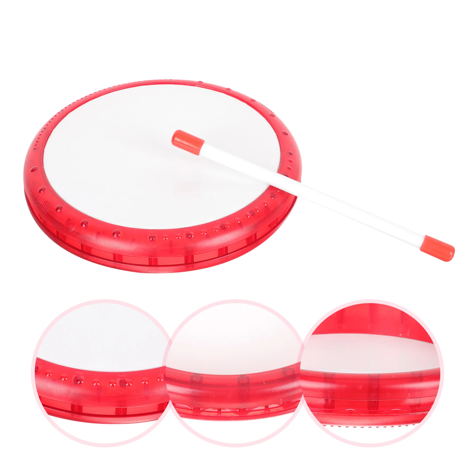 Strumenti musicali per bambini Giocattoli a tamburo che batte a mano Percussioni per bambini per bambini Tamburello Rosso Baby