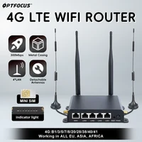 Enrutador WIFI OPTFOCUS LTE 4G 300Mbps 4 antenas desmontables enrutador inalámbrico 1WAN 4LAN ranura para tarjeta USIM enrutador Wifi Industrial
