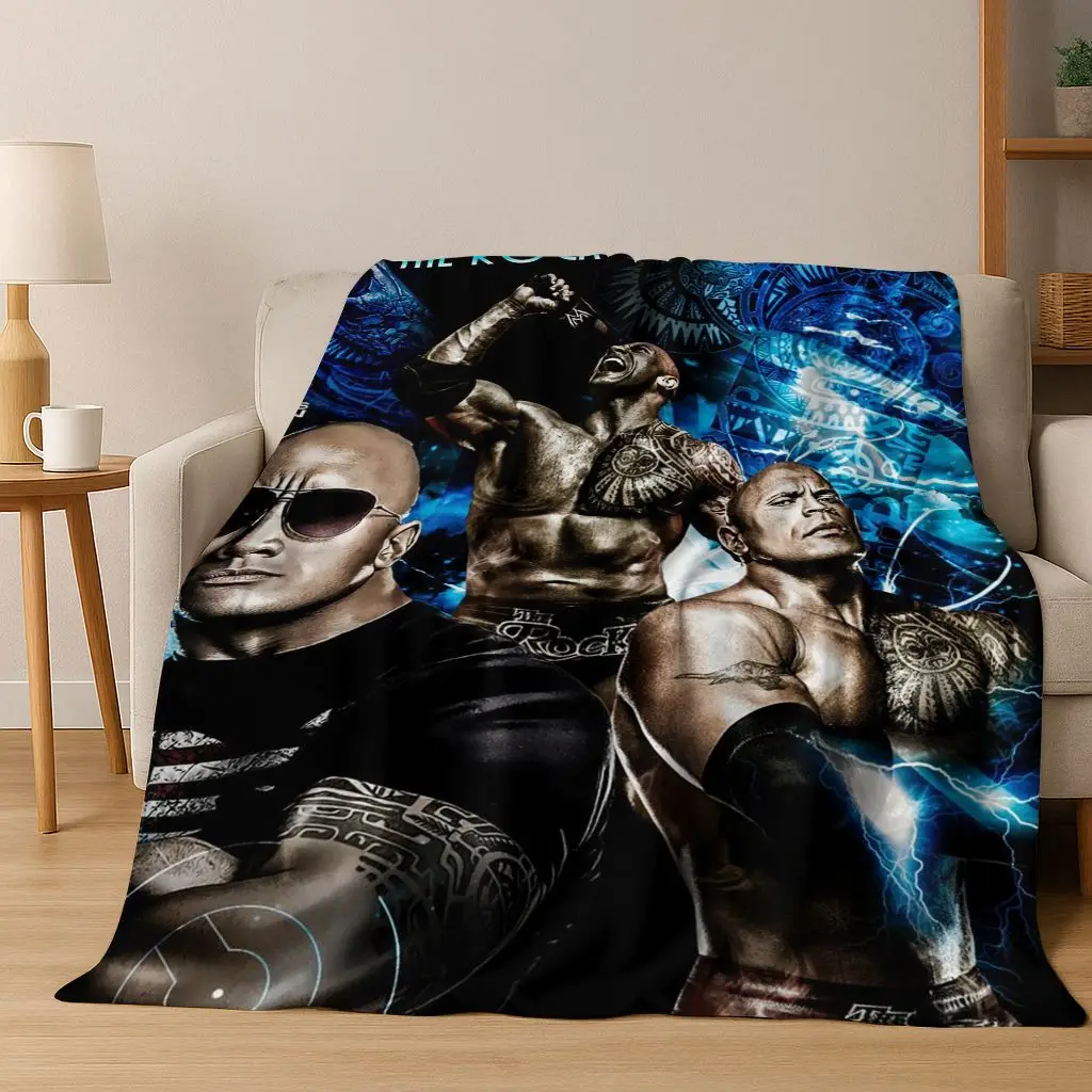 

Strong The Rock Dwayne Johnson Art Flannel Blanket,Cozy Soft Throw Blanket for Home Bedroom Bed Sofa Picnic Office Cover Gift