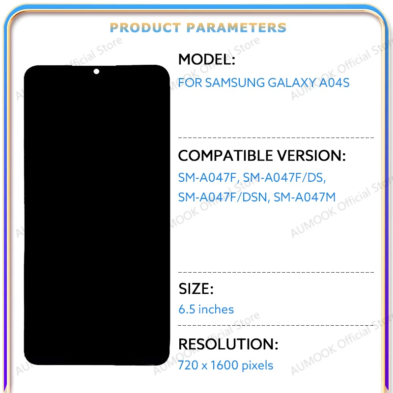 Dla Samsung Galaxy A04s Wyświetlacz LCD Ekran dotykowy Digitizer Panel montażowy A047F A047M Wymiana ekranu LCD telefonu Części naprawcze — zdjęcie produktu 2