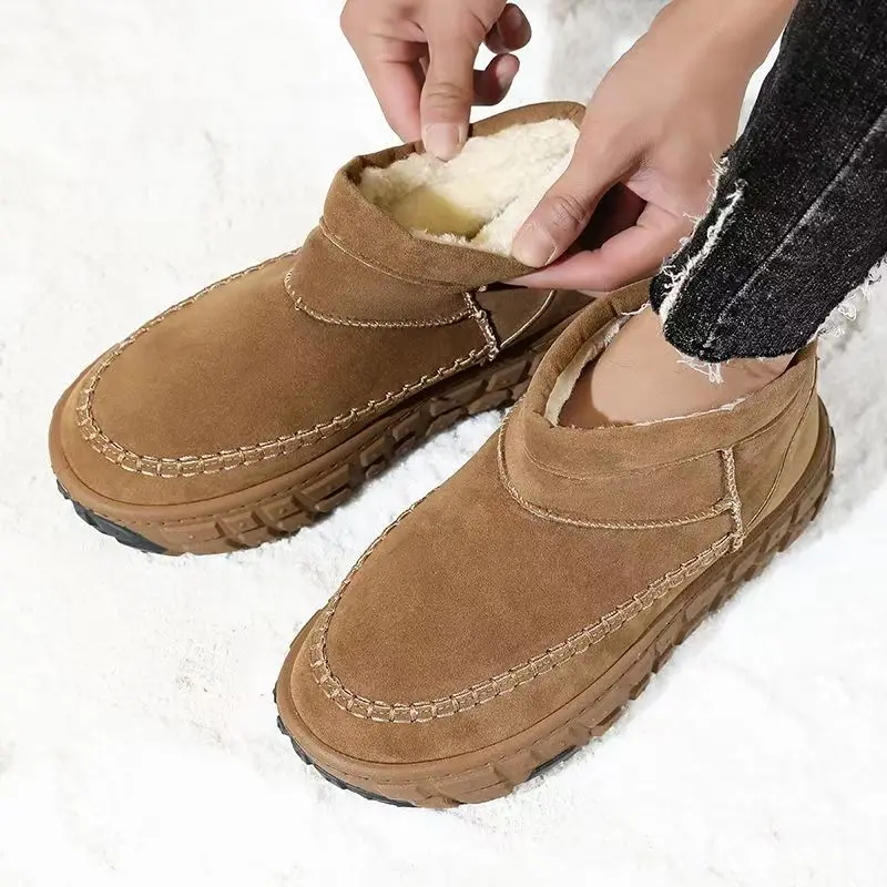 2026 الشتاء كسب الوزن الرجال سميكة مبطن الثلوج الأحذية لتعزيز الدفء المضادة للانزلاق مريحة لباس غير رسمي أحذية قطنية 40-46 #4