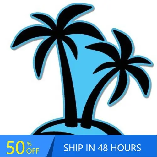 

Tropical Palm Trees Blue Cool Window Motor Home Camper Van Bumper Waterproof Vinyl Decal Gift Vintage Aesthetic Unique Retro