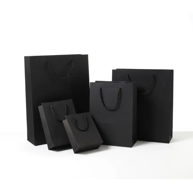 High quality Environment Friendly Kraft Paper Bag With Handles Recyclable Shop Store Packaging Bag clothes shoes Gift paper bag