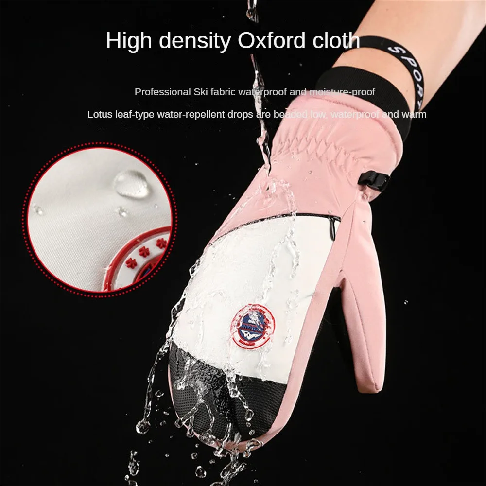 1/2PCS Ski Gloves Women Warm Winter Waterproof Skiing Snowboard Gloves Snowmobile Riding Motorcycle Outdoor Sports Cycling Snow