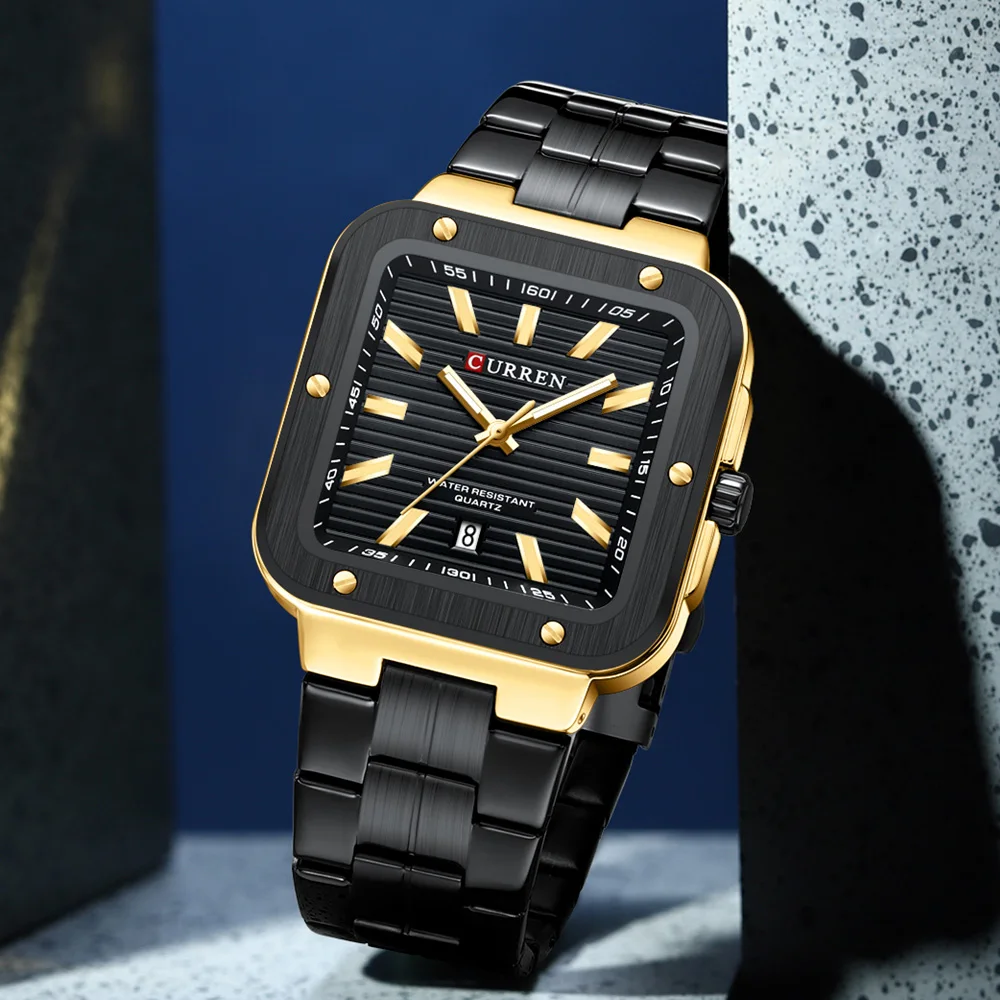 

CURREN Роскошные оригинальные мужские часы Водонепроницаемые светящиеся мужские наручные часы из нержавеющей стали Дата Неделя Кварцевые модные часы для мужчин