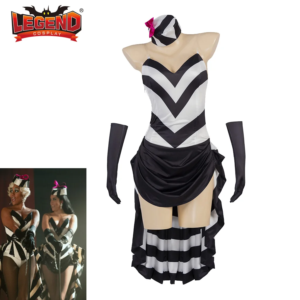 

Schmigadoon Season 2 Schmicago Costume Black and White Striped Dress Women Broadway Musical Cosplay Costume Theater Stage Dress