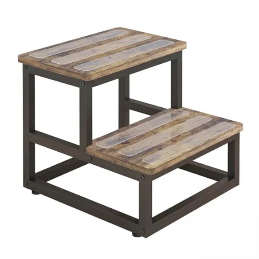 

Двухуровневая подставка-ступенька для взрослых с нескользящими наклейками, прочная, для высоких кроватей, кухонная, широкая деревянная.