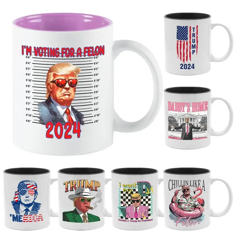 350ml DonaldTrump Cup Ceramic Coffee Tea Mug DonaldTrump 2024 Campaign Mug Hot Cocoa Chocolate Cup Water Cup Drinking Cup