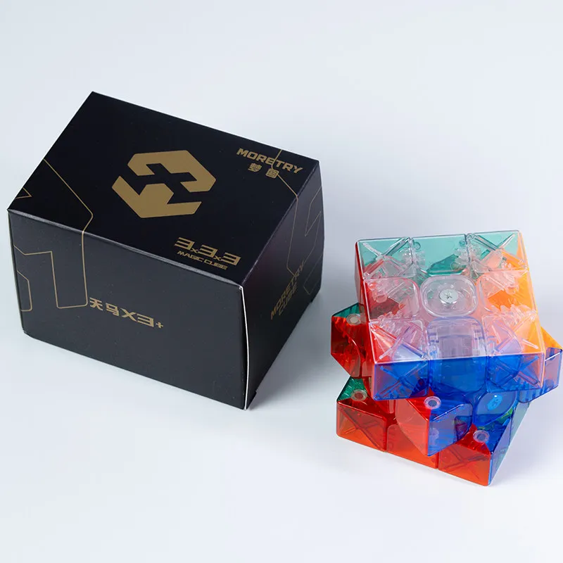 MORETRY 3x3 CUBE Transparent 3x3x3 Magnetic Racing Cube Single Magnet UV Cube