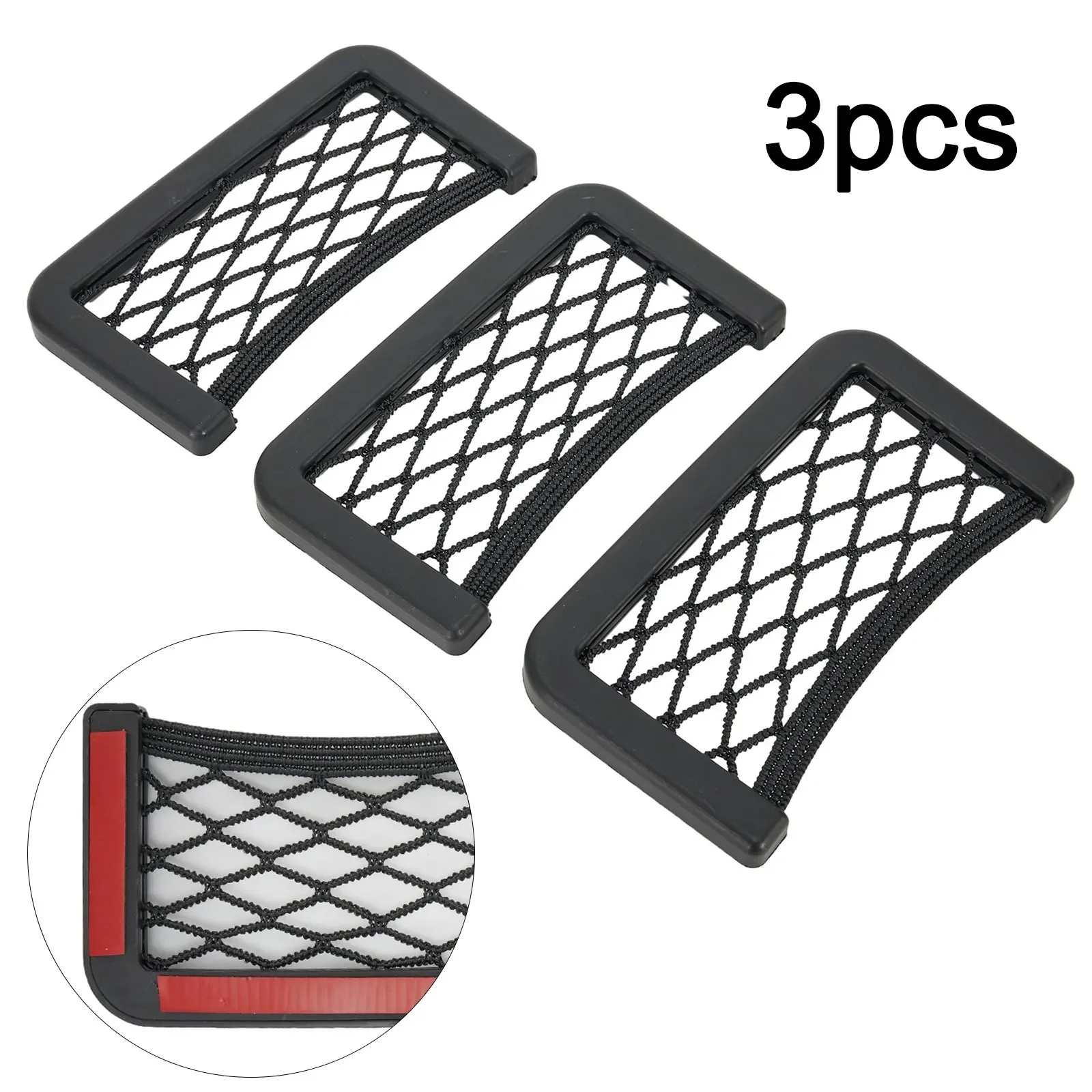 New Car Net Bag Storage Net Bag Storage Organizer Net Double-Sided Car Organizer Parts Phone Holder Replacement