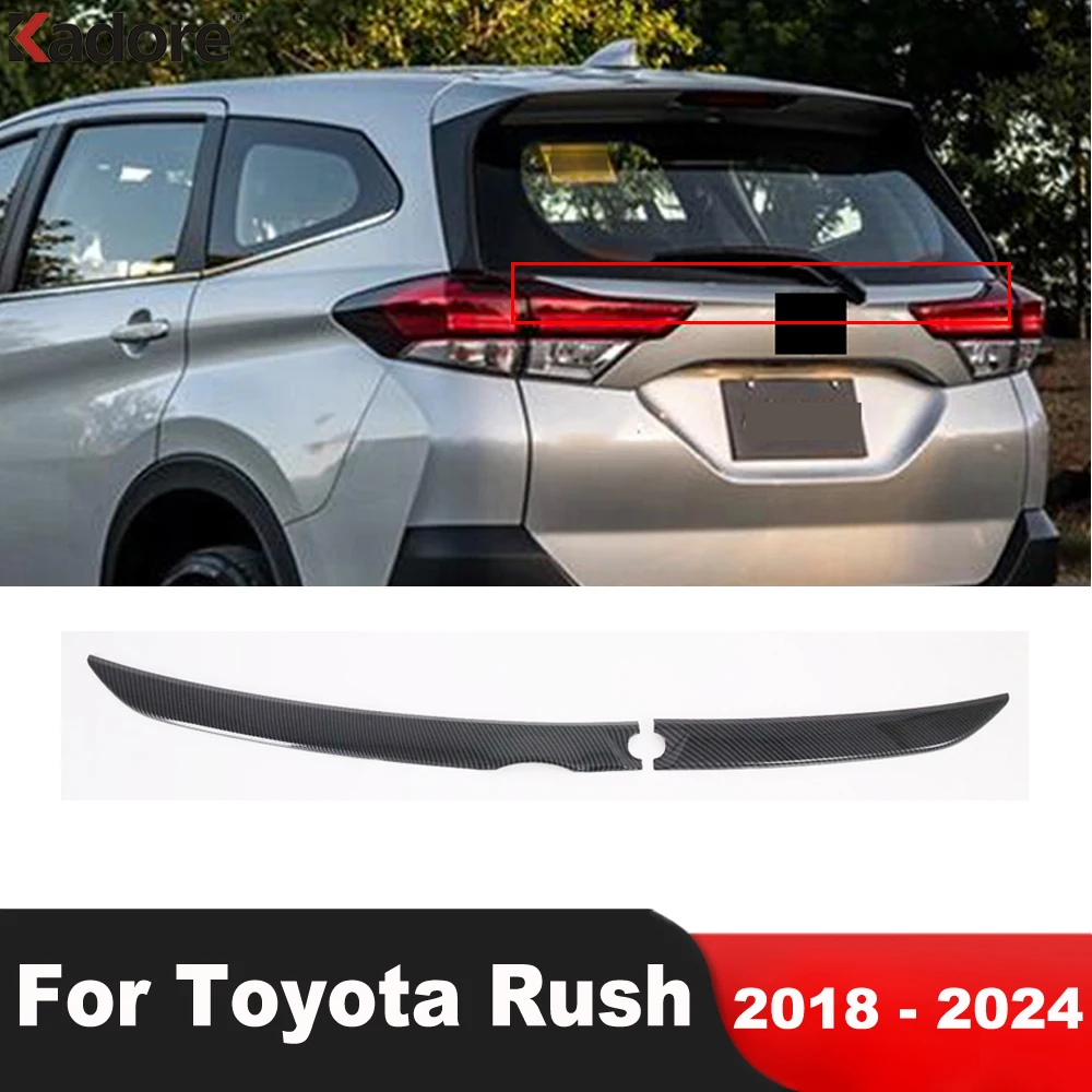 Rear Trunk Lid Cover Trim For Toyota Rush 2018 2019 2020 2021 2022 2023 2024 Carbon Fiber Car Accessories Tailgate Molding Strip