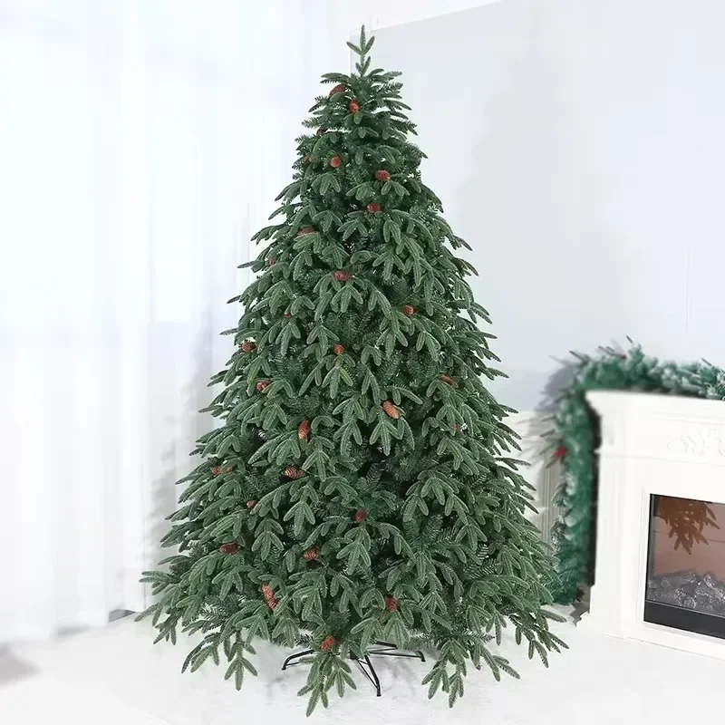 Artificial Christmas Tree Encryption PE & PCV Material Red Pine Cone Large Christmas Tree 1.5 M To 3 M Christmas Home Decoration