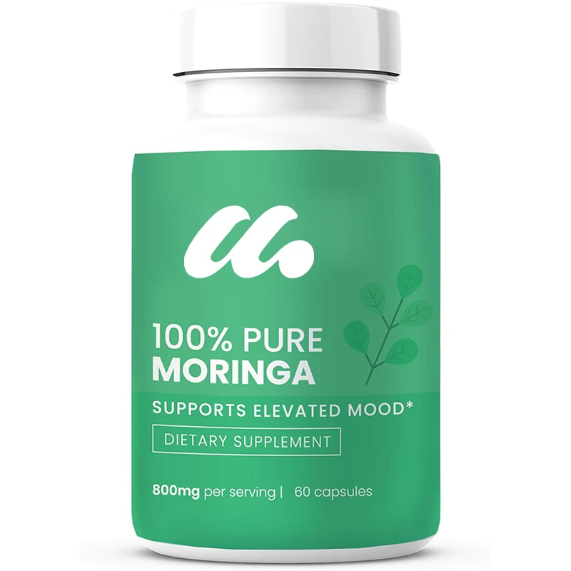 

100% pure Moringa 800 milligrams -60 capsules - containing vitamins, minerals, and nourishing nutrients