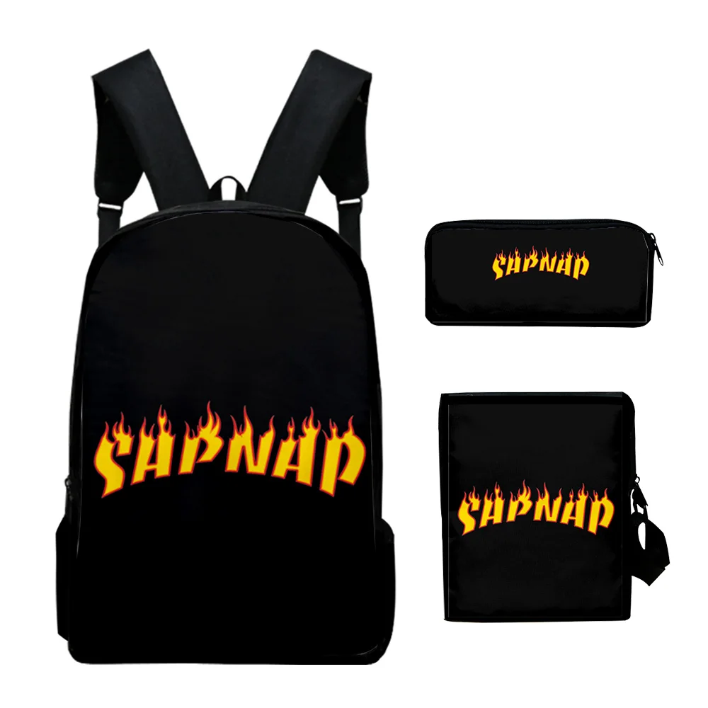 Classic Popular Novelty sapnap New 3D Print 3pcs/Set pupil School Bags Laptop Daypack Backpack Inclined shoulder bag Pencil Case