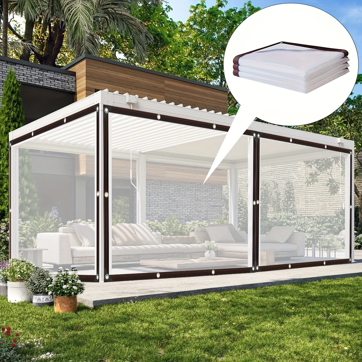 تسليم حبال ربط وقماش شفاف مقاوم للماء - سيتم إعطاء حبال ربط كهدية عند الشراء، وحل مشكلك