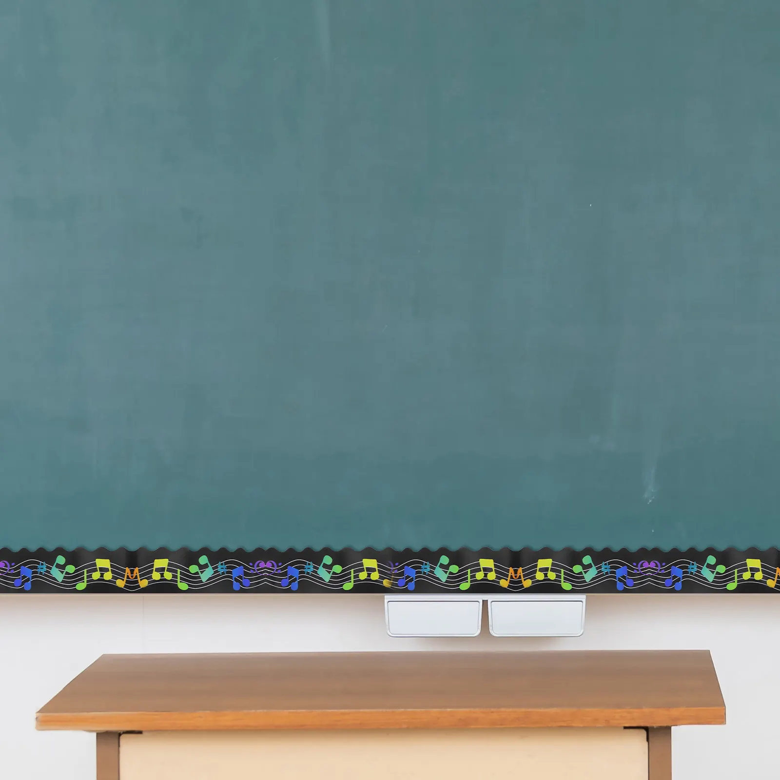 1Roll Black Bulletin Board Border For School Bulletin Board Decoration Band Room Decor Classroom Stickers Music